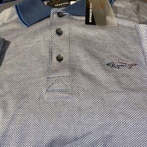 NEW Greg Norman Collection ( polished Cotton) sz Small Blue Polo Shirt for Men